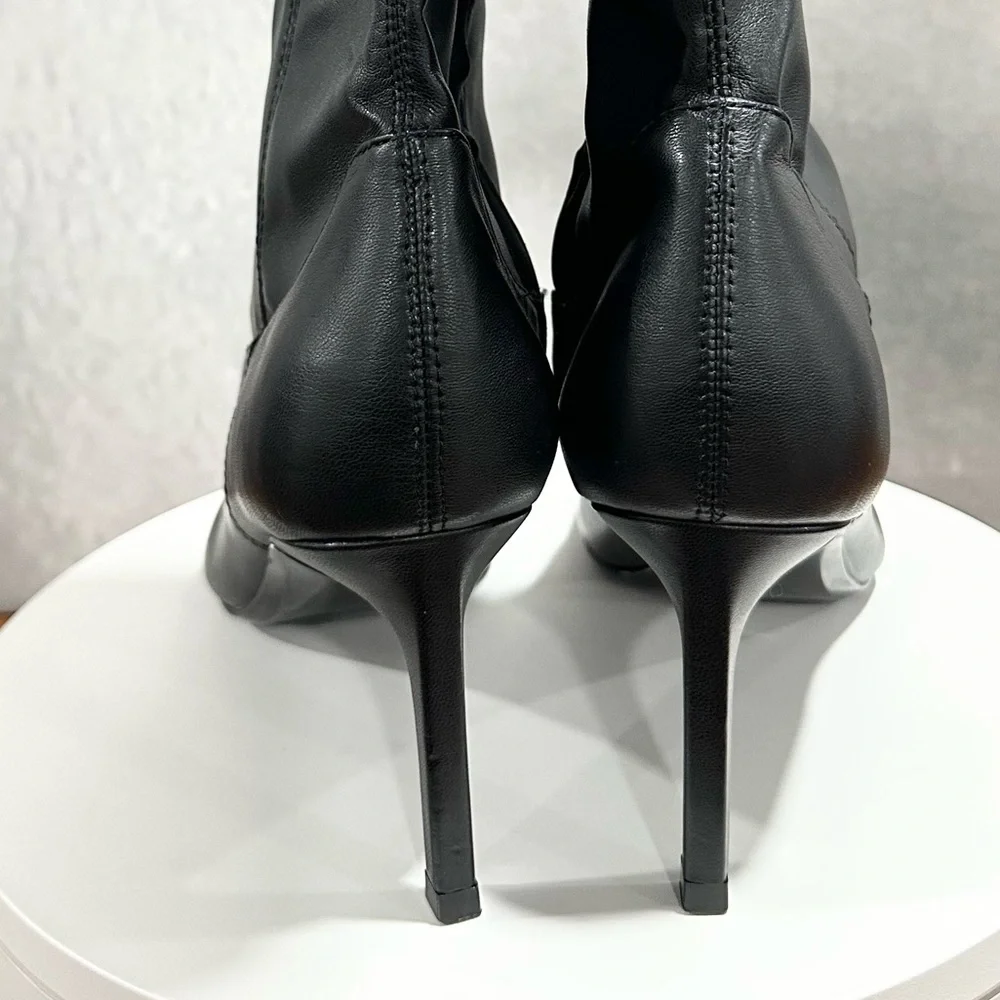 🌸CALVIN KLEIN🌸 Sacha Pointy Toe Stiletto Over-The-Knee Black Boot Size: 8.5 - Picture 7 of 9